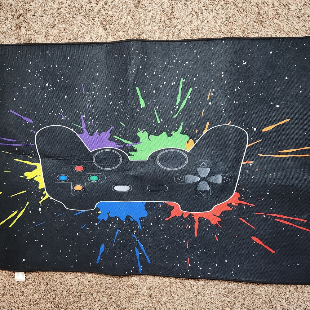 Colorful Gaming Controller Mat And Curtains Bundle - Picture 5 of 9
